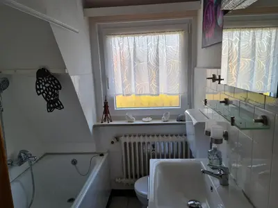 Ein Badezimmer in der Unterkunft Am Kanal