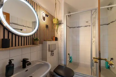 Ein Badezimmer in der Unterkunft Fischerhus Wohnung 4