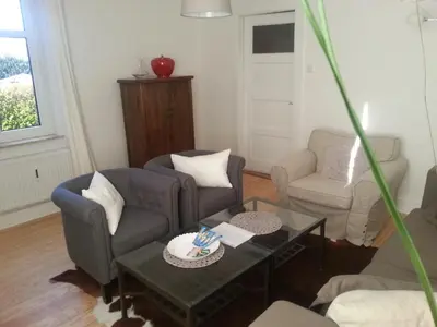 Ein Sitzbereich in der Unterkunft Haus MeerZeit