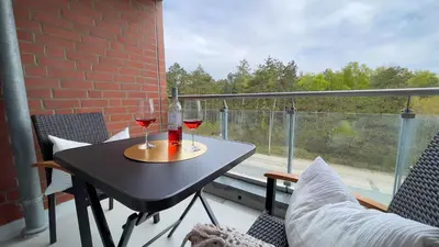Ein Balkon oder eine Terrasse in der Unterkunft Ferienwohnung Nordseebrandung D1.1