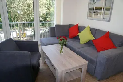 Ein Sitzbereich in der Unterkunft Ferienwohnung 'Hohe Geest Whg. 6'
