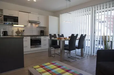 Küche/Küchenzeile in der Unterkunft Ferienwohnung 'Hohe Geest Whg. 6'