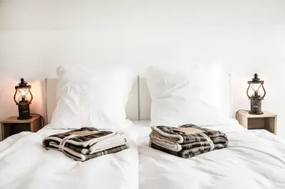 Ein Bett oder Betten in einem Zimmer der Unterkunft Strandnest