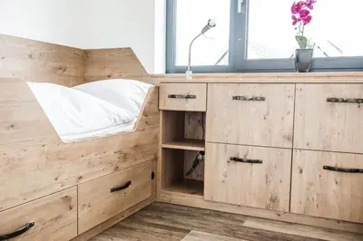 Ein Bett oder Betten in einem Zimmer der Unterkunft Strandnest
