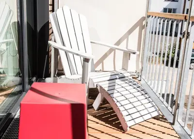 Ein Balkon oder eine Terrasse in der Unterkunft Beachhus