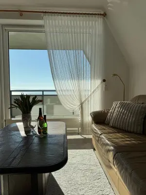 Ein Sitzbereich in der Unterkunft Seewärts Wohnen Whg 3 7 Büsumer Tide