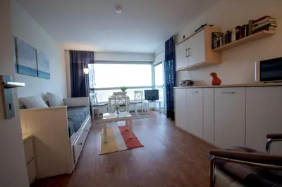 TV/Unterhaltungsangebot in der Unterkunft Strandnahe Ferienwohnung FB08.05 mit Meerblick
