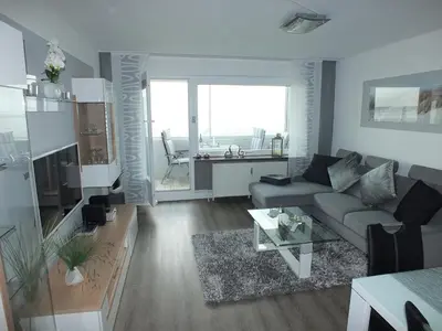 Ein Sitzbereich in der Unterkunft Watten-Blick 2