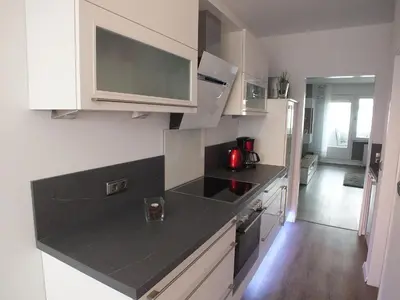 Küche/Küchenzeile in der Unterkunft Watten-Blick 2