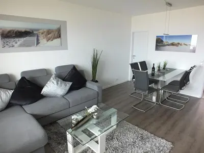 Ein Sitzbereich in der Unterkunft Watten-Blick 2