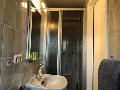 Ein Badezimmer in der Unterkunft Ferienwohnung Strandzeit Cuxhaven