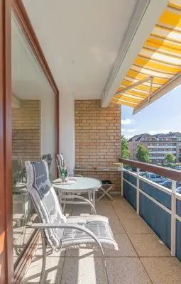 Ein Balkon oder eine Terrasse in der Unterkunft FeWo Büsum - Bella Mare - Nordseestraße 3