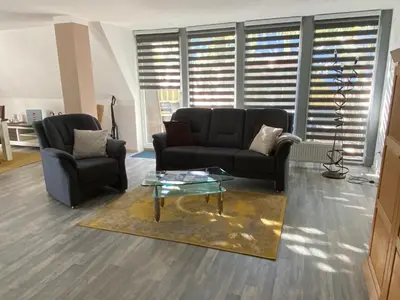 Ein Sitzbereich in der Unterkunft Ferienwohnung Meer&mehr