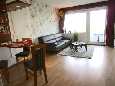 Ein Sitzbereich in der Unterkunft Ferienwohnung 223 Haus Nautic