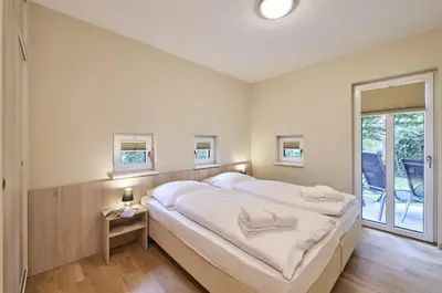 Ein Bett oder Betten in einem Zimmer der Unterkunft Haus Scharhörn-Riff - Fewo 14