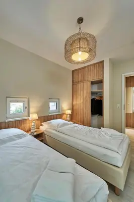 Ein Bett oder Betten in einem Zimmer der Unterkunft Haus Scharhörn-Riff - Fewo 17