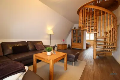 Ein Sitzbereich in der Unterkunft Landhaus Rosenhof Whg. 4