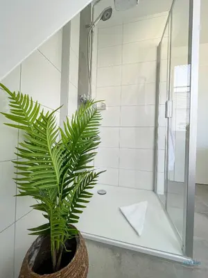 Ein Badezimmer in der Unterkunft Landhaus Rosenhof Whg. 4