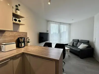 Küche/Küchenzeile in der Unterkunft Kurpark-Residenz W112