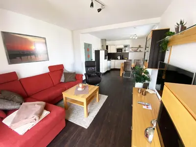 Ein Sitzbereich in der Unterkunft Ferienwohnungen Residenz Hohe Lith - Duhnen