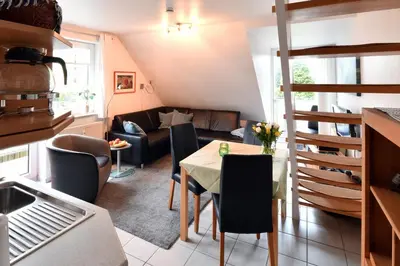 Ein Sitzbereich in der Unterkunft Haus Hamburg