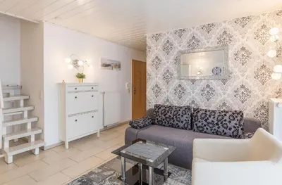Ein Sitzbereich in der Unterkunft Haus Seewind Wohnung 2
