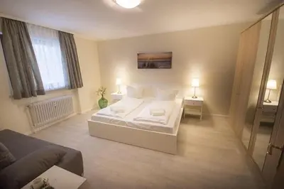 Ein Bett oder Betten in einem Zimmer der Unterkunft Am Sahlenburger Strand 1 Whg. 15
