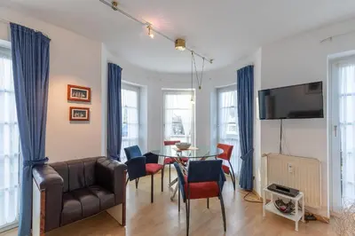TV/Unterhaltungsangebot in der Unterkunft Haus Elbe 1 Wohnung 13