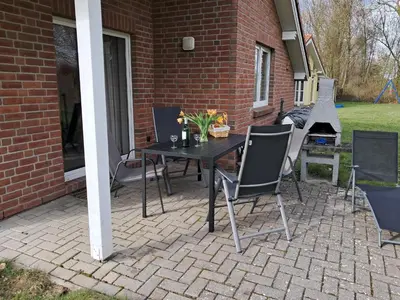 Ein Patio oder anderer Außenbereich in der Unterkunft Ferienhaus Strandperle