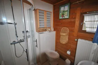 Ein Badezimmer in der Unterkunft Ferienhaus Buddelschiff