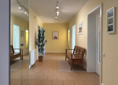 Ein Sitzbereich in der Unterkunft Ferienwohnung Medemspeicher