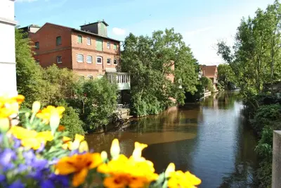 Blick auf einen Fluss in der Nähe der Ferienwohnung