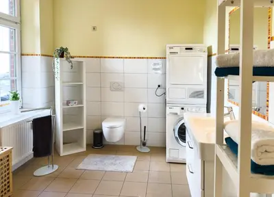 Ein Badezimmer in der Unterkunft Ferienwohnung Medemspeicher