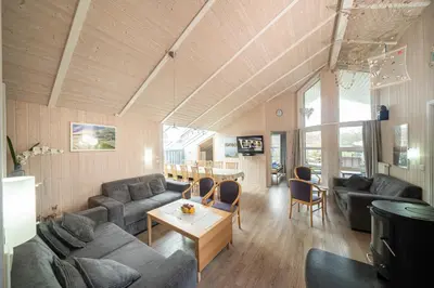 Ein Sitzbereich in der Unterkunft Ferienhaus Wellnessoase