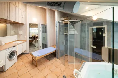 Küche/Küchenzeile in der Unterkunft Ferienhaus Wellnessoase