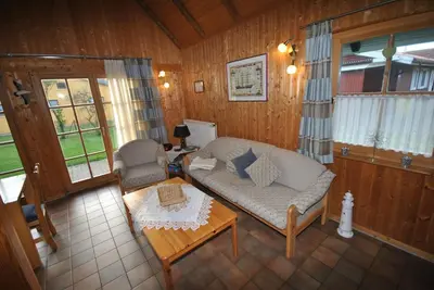 Ein Sitzbereich in der Unterkunft Ferienhaus Seeadler