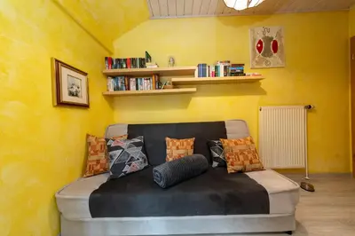 Ein Sitzbereich in der Unterkunft Ferienhaus Zavelberg