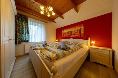 Ein Bett oder Betten in einem Zimmer der Unterkunft Ferienhaus Zavelberg