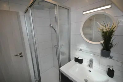 Ein Badezimmer in der Unterkunft Ferienwohnung Kiebitz II
