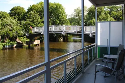 Blick auf einen Fluss in der Nähe der Ferienwohnung