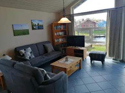 Ein Sitzbereich in der Unterkunft Ferienhaus Kormoran
