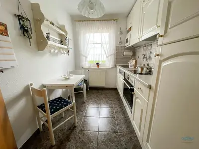 Küche/Küchenzeile in der Unterkunft Ferienhaus Alter Duhner Weg 7h