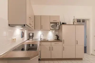 Küche/Küchenzeile in der Unterkunft Am Seedeich 7, Wohnung 4