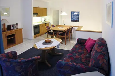 Küche/Küchenzeile in der Unterkunft Wohnung in Cuxhaven mit einem gemeinsamen Pool