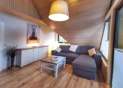 Ein Sitzbereich in der Unterkunft Ferienwohnung Prange Cuxhaven