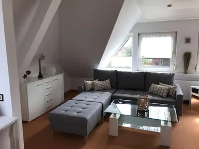 Ein Sitzbereich in der Unterkunft Ferienwohnung mit Whirlpool
