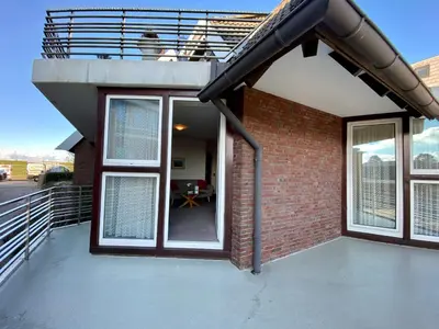 Ein Balkon oder eine Terrasse in der Unterkunft Haus Dwarslöper, Ferienwohnung 4