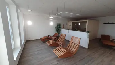 Ein Sitzbereich in der Unterkunft 180° Panoramameerblick - Ferienwohnung Sandkorn
