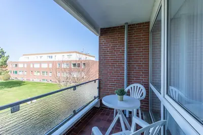 Ein Balkon oder eine Terrasse in der Unterkunft Vogelsand 325