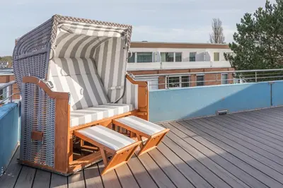 Ein Balkon oder eine Terrasse in der Unterkunft Knechtsand 448